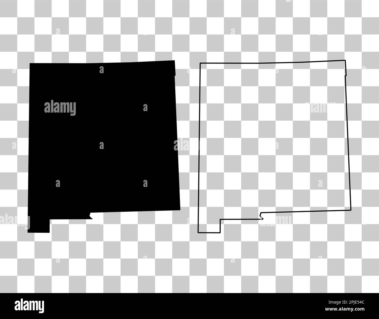 Set of New Mexico map, united states of america. Flat concept vector