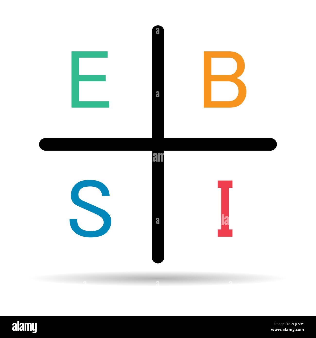 Cash flow quadrant icon shadow, business plan investor manager vector ...