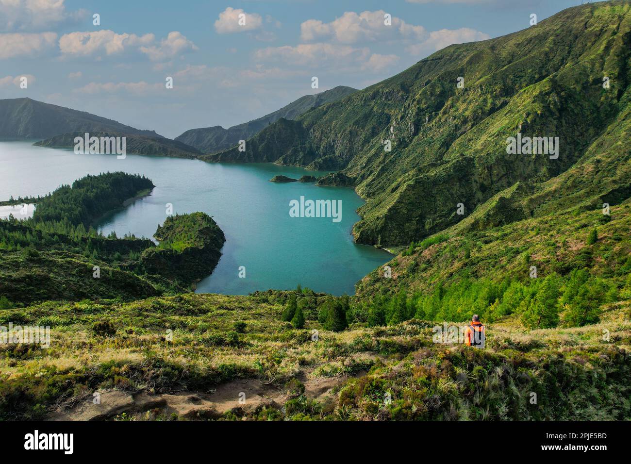 Lagoa do Fogo is a crater lake within the Agua de Pau Massif