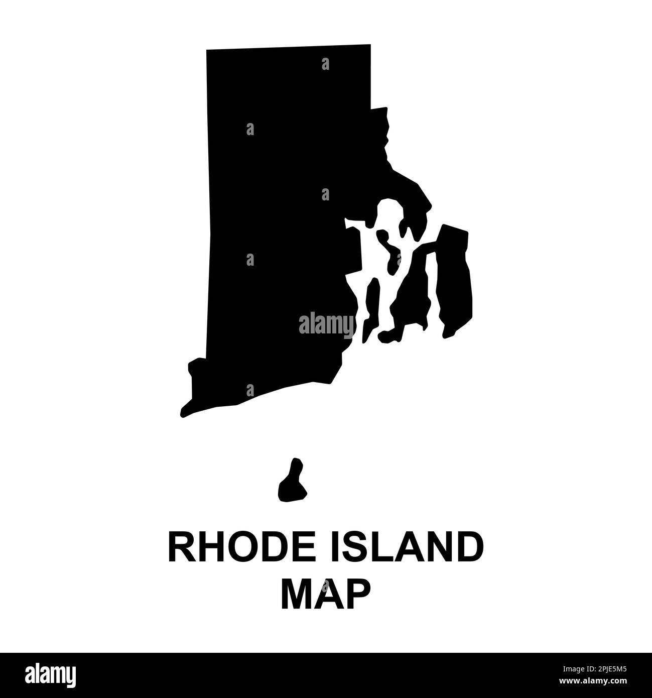 Rhode island map shape, united states of america. Flat concept symbol vector illustration . Stock Vector