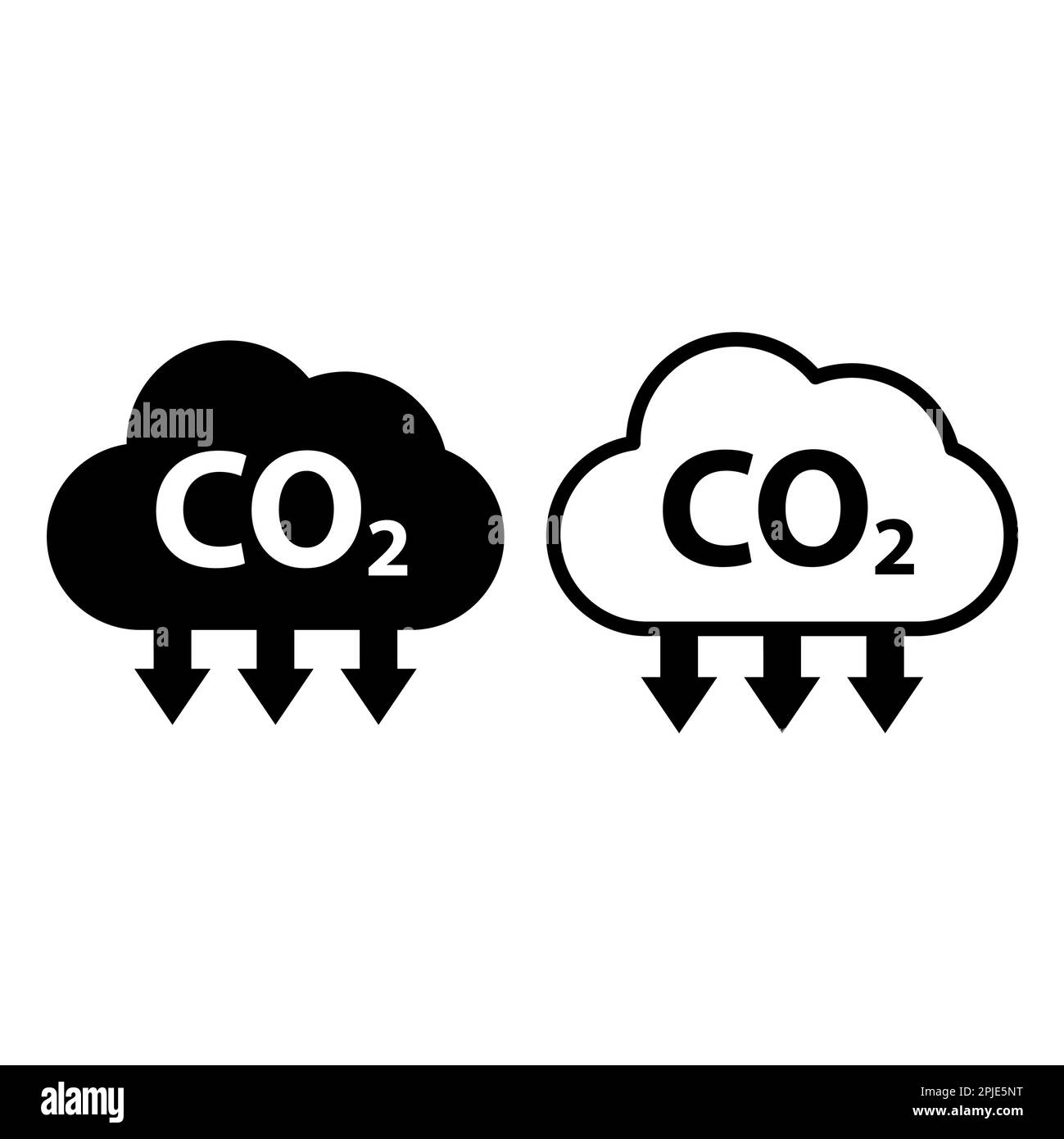 Set of CO2 reduce cloud icon, clean global emission, environment eco design symbol vector illustration . Stock Vector