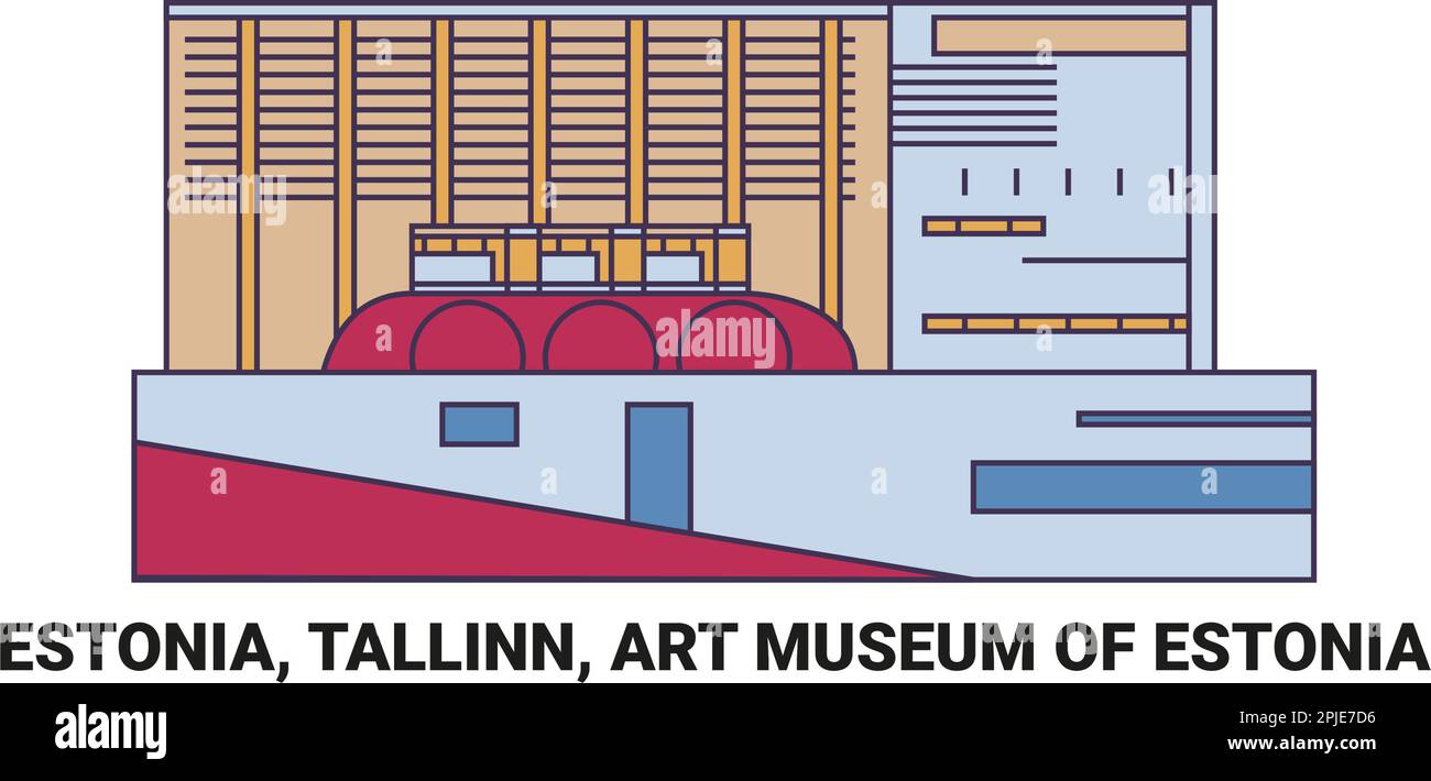 Estonia, Tallinn, Art Museum Of Estonia, travel landmark vector ...