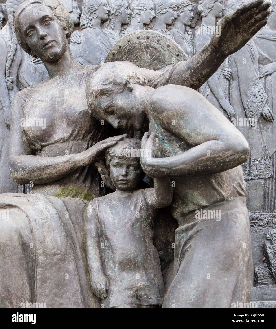 Bas-relief monument to Aristide Briand, outside the Foreign Ministry, Quai d' Orsay, Paris; sculpted by Paul Landowski and Henri Bouchard in 1937 Stock Photo