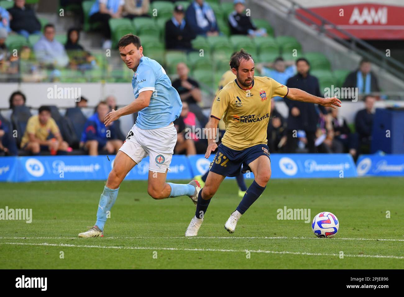 MELBOURNE, AUSTRALIA. 2 Apr 2023, Melbourne City v Newcastle Jets at
