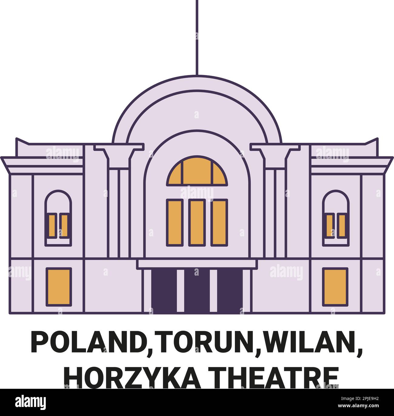 Poland,Torun,Wilan, Horzyka Theatre travel landmark vector illustration Stock Vector
