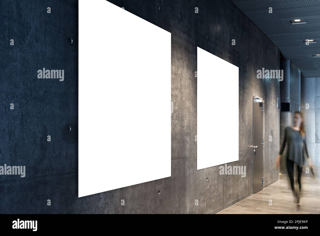 Poster Exhibition Gallery Mockups hall interior 3D Rendering Stock ...