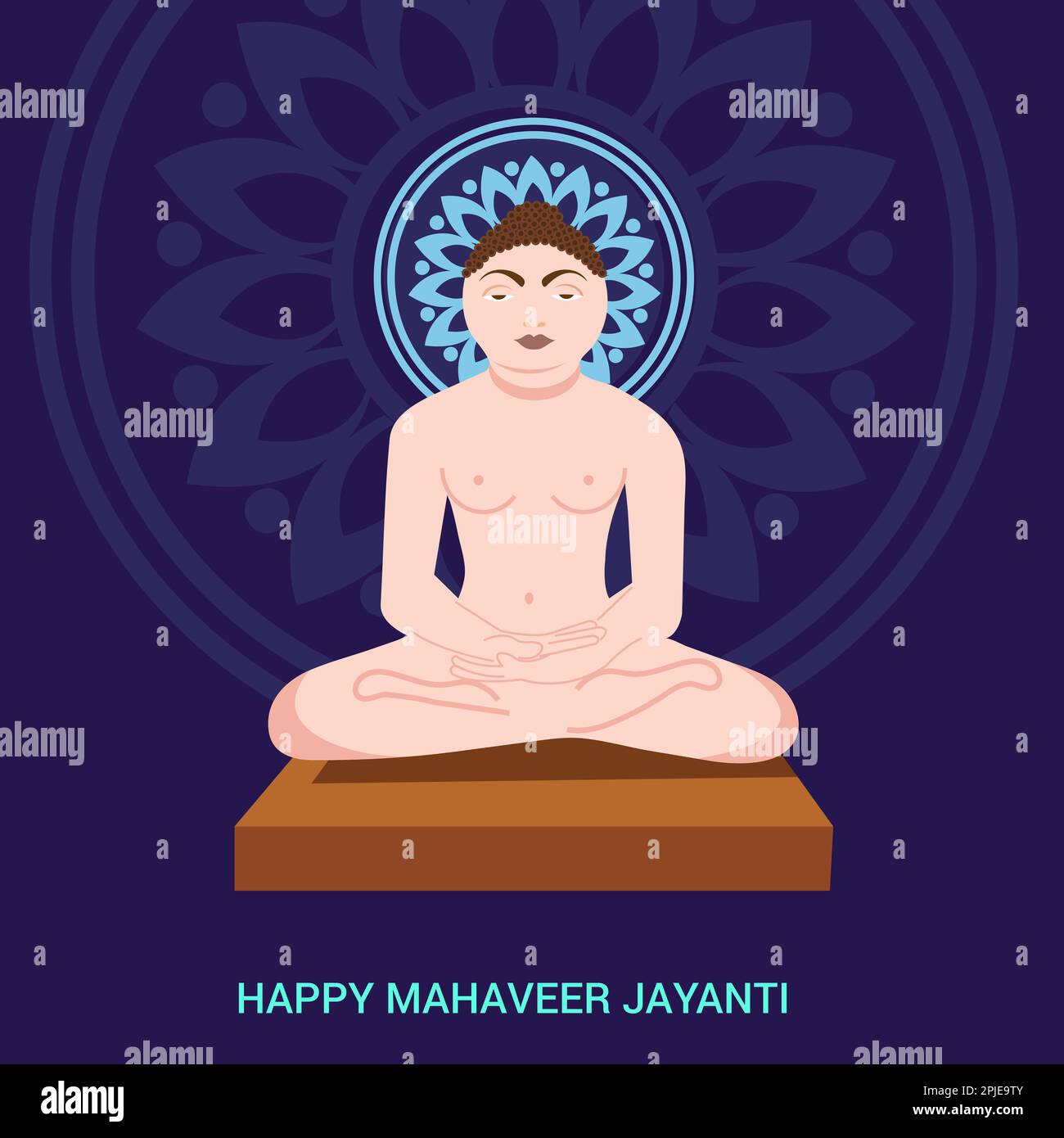 Vector illustration Of a Background  for Mahaveer Jayanti Stock Photo