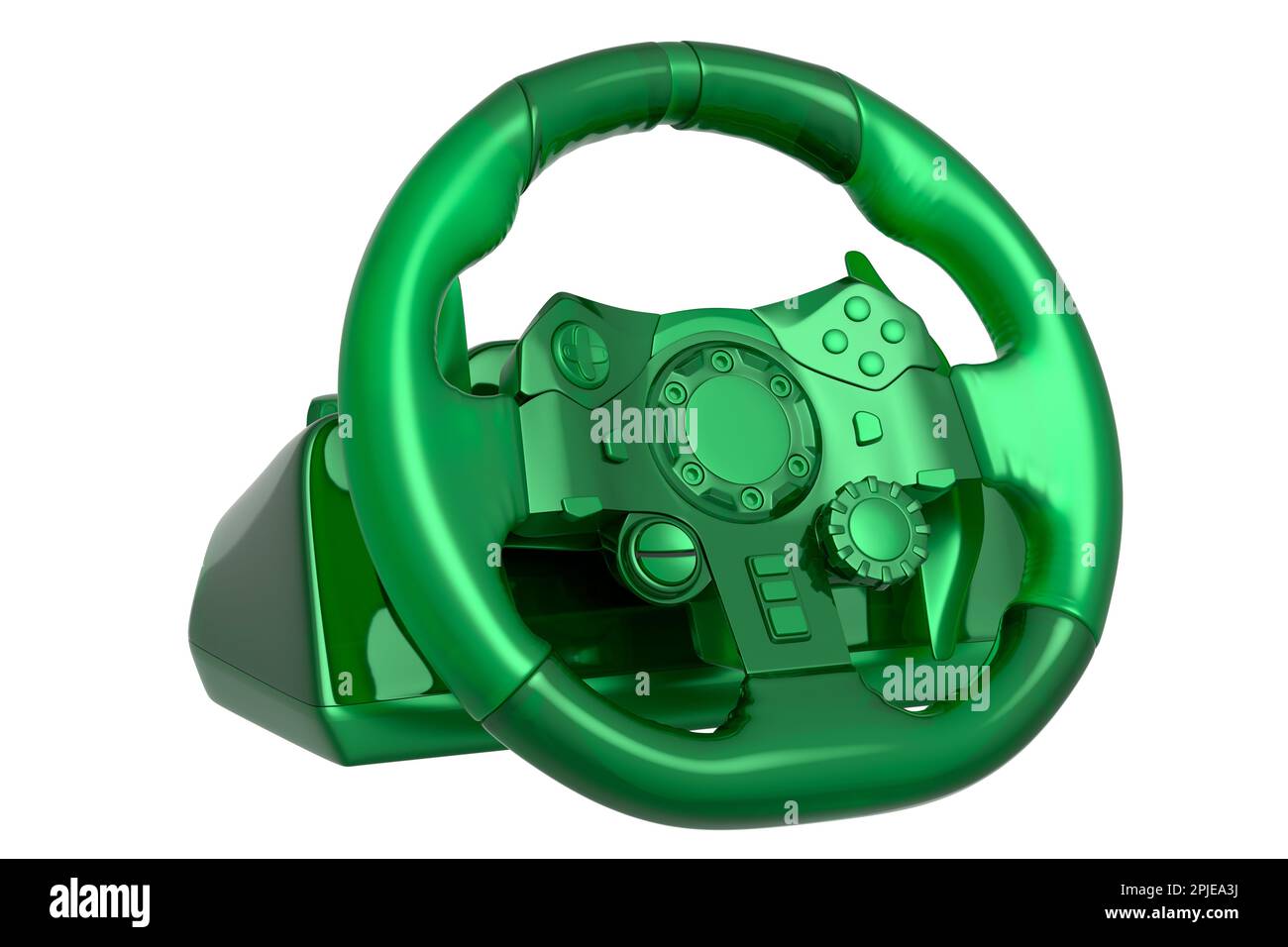 Realistic leather steering wheel in trendy style glassmorphism or