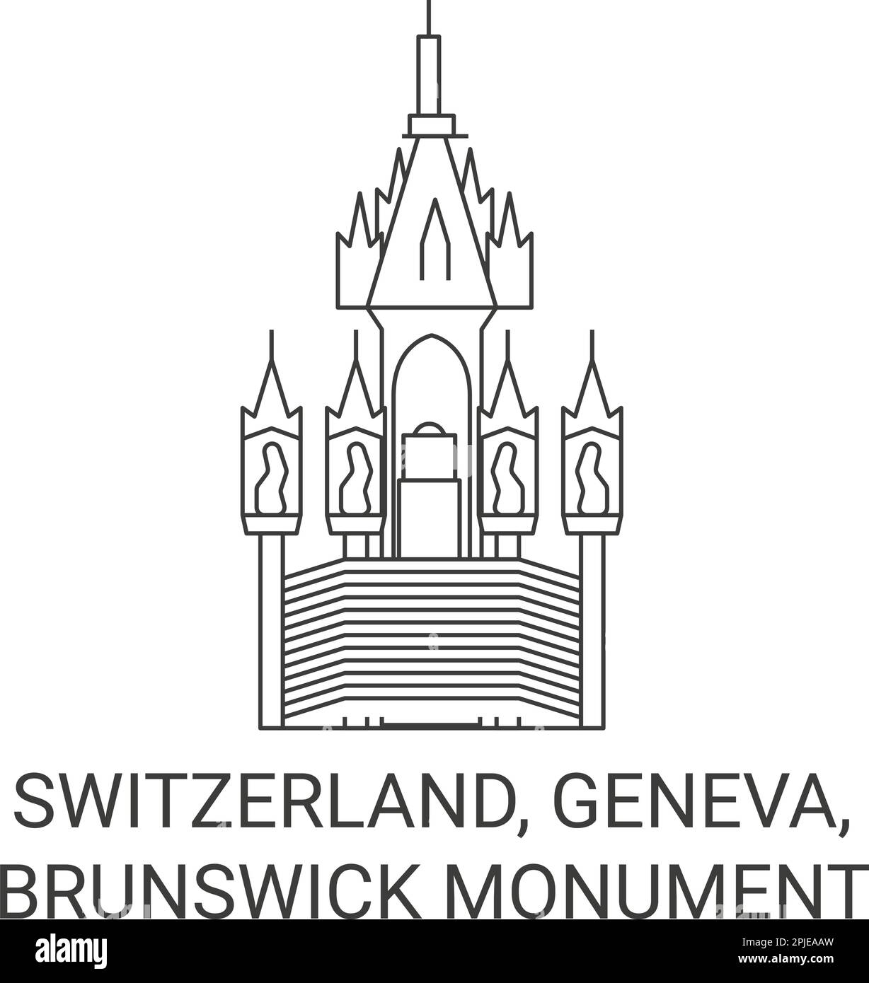 Statue by the lake geneva Stock Vector Images Alamy