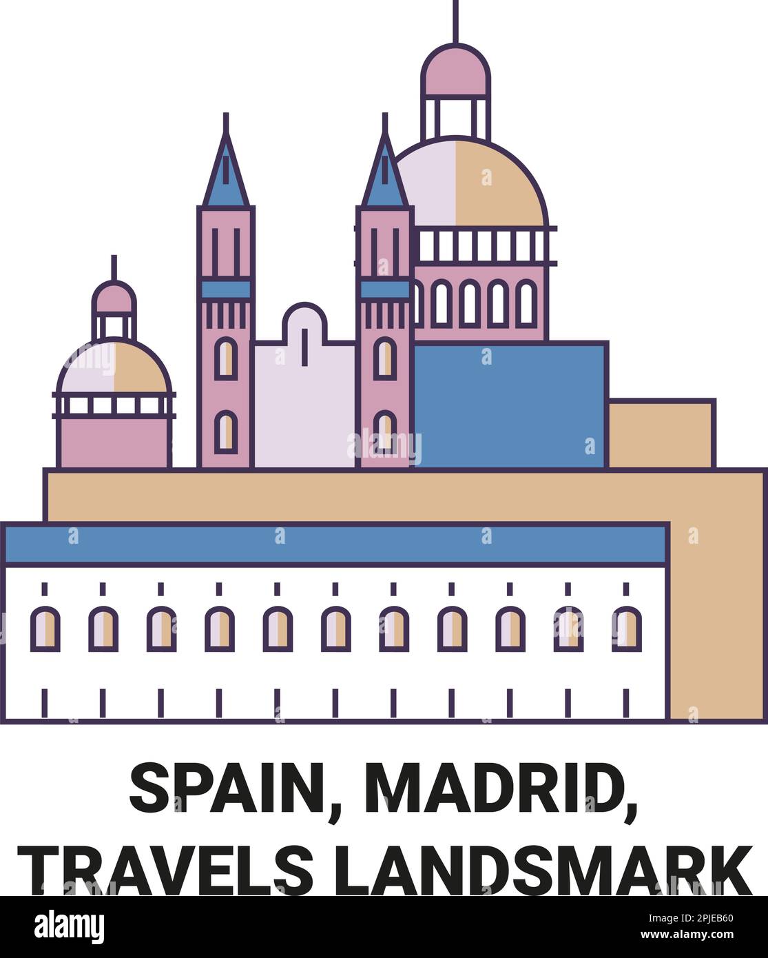 Spain, Madrid, Travels Landsmark travel landmark vector illustration Stock Vector