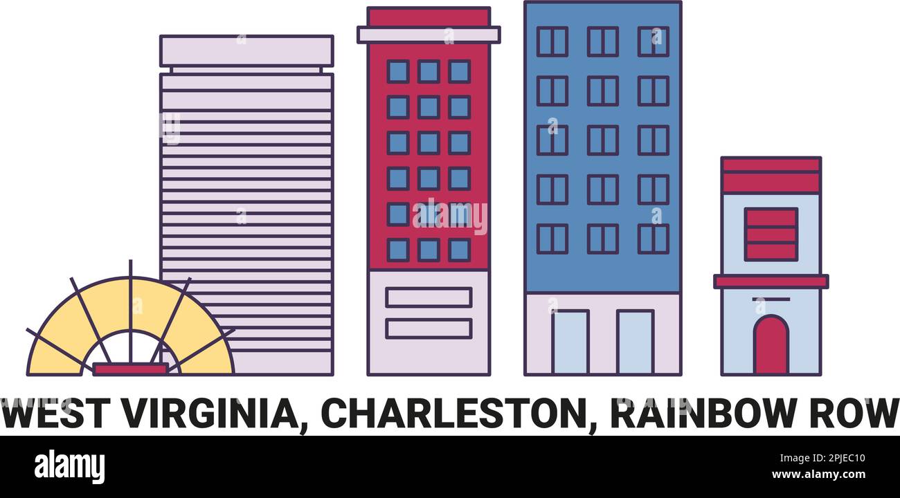United States, West Virginia, Charleston, Rainbow Row, travel landmark