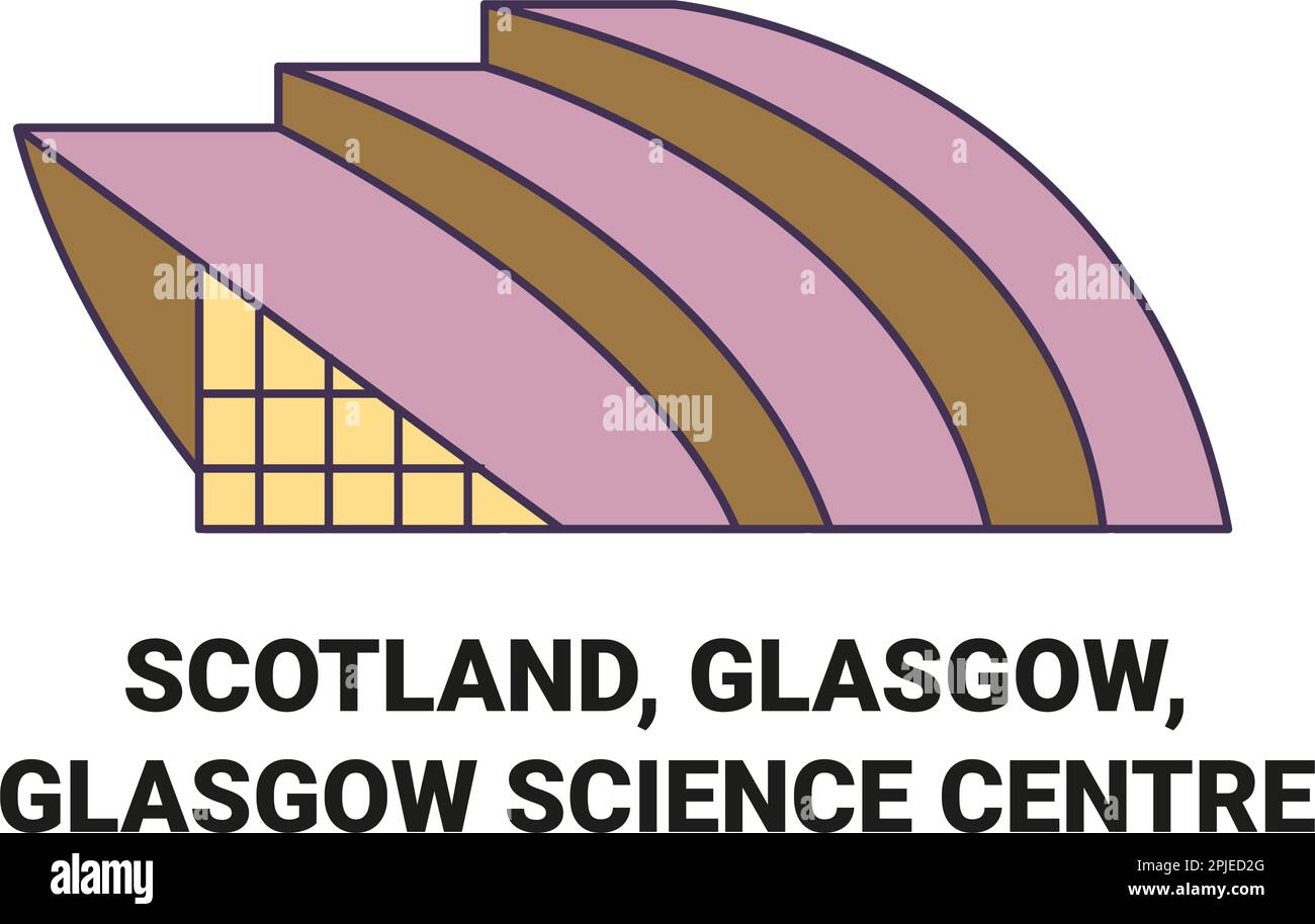 Scotland, Glasgow, Glasgow Science Centre travel landmark vector illustration Stock Vector Image