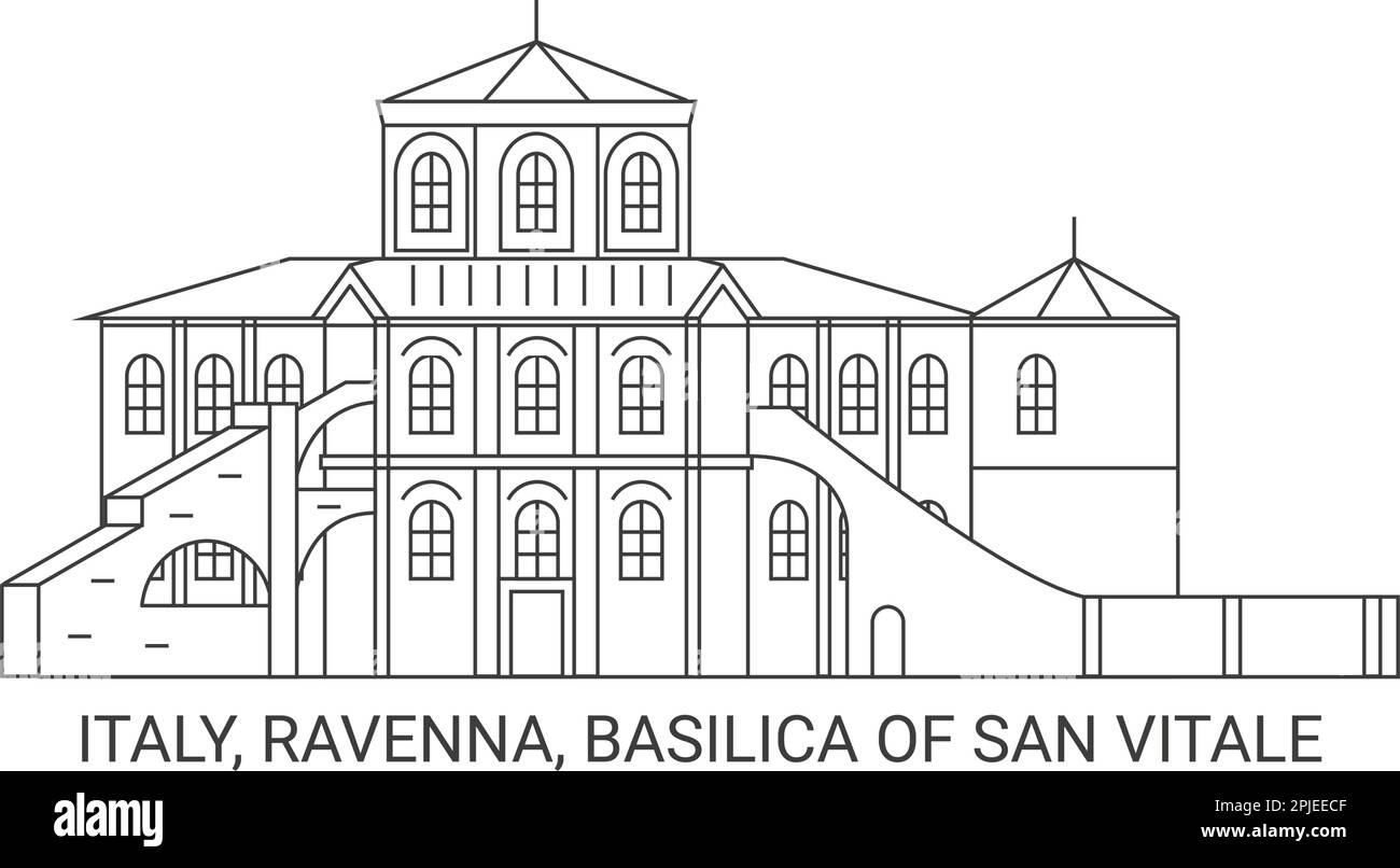Italy, Ravenna, Basilica Of San Vitale, travel landmark vector