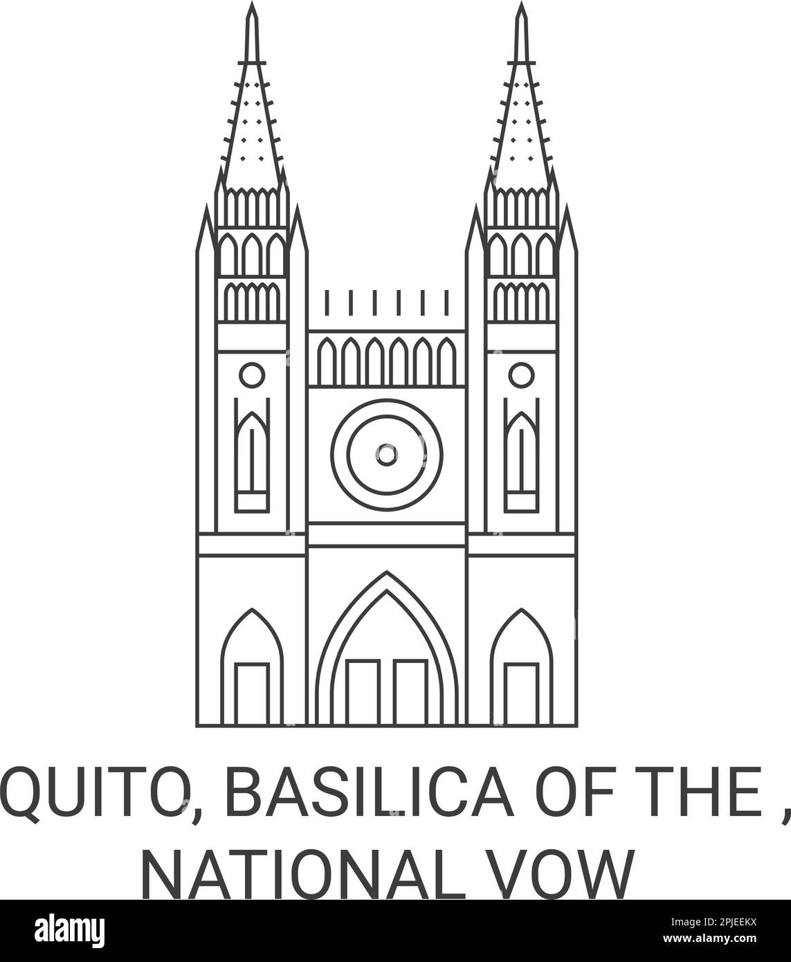 Ecuador, Quito, Basilica Of The , National Vow travel landmark vector