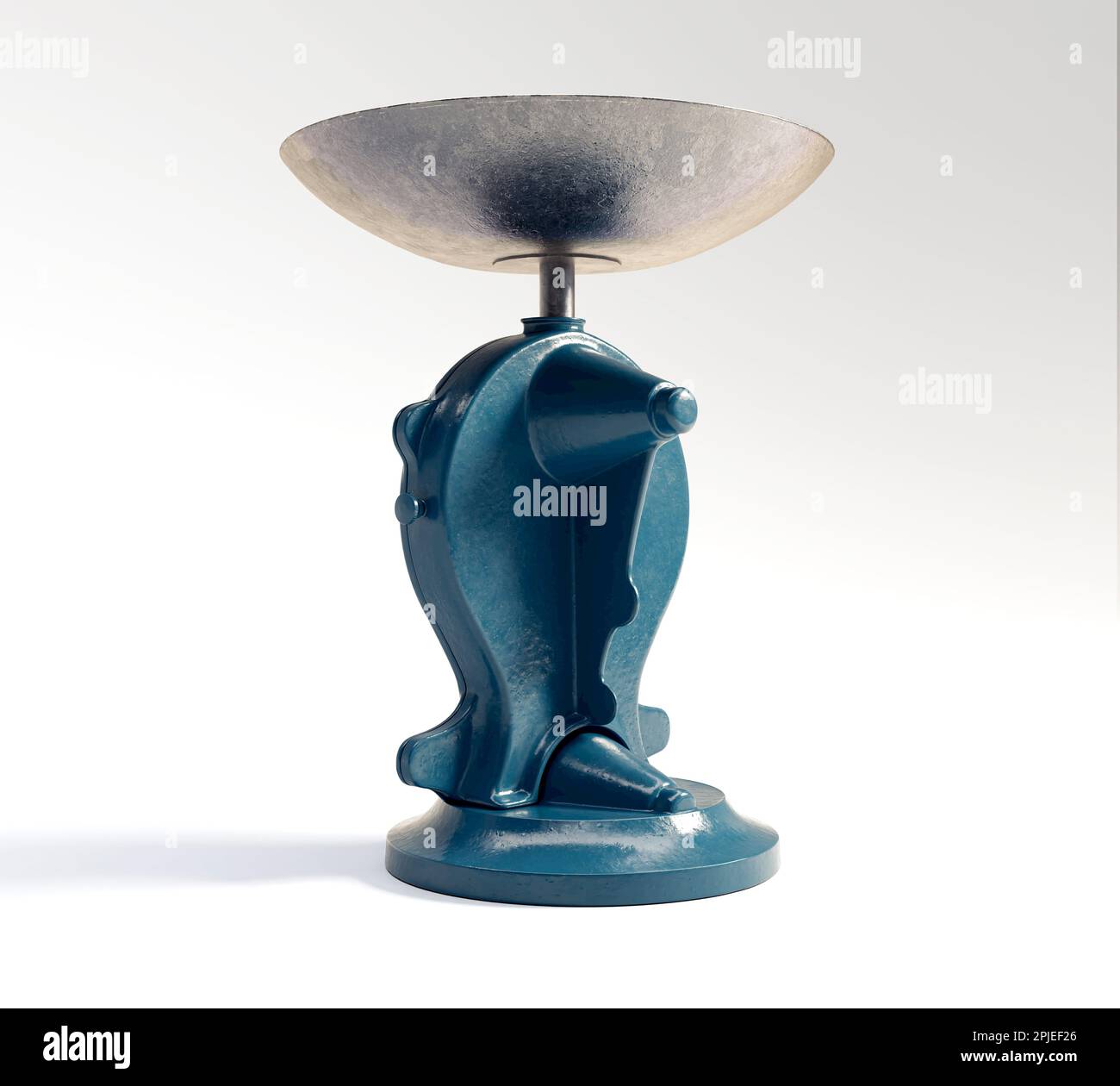 A vintage cast iron weight scale on a white isolated background - 3D