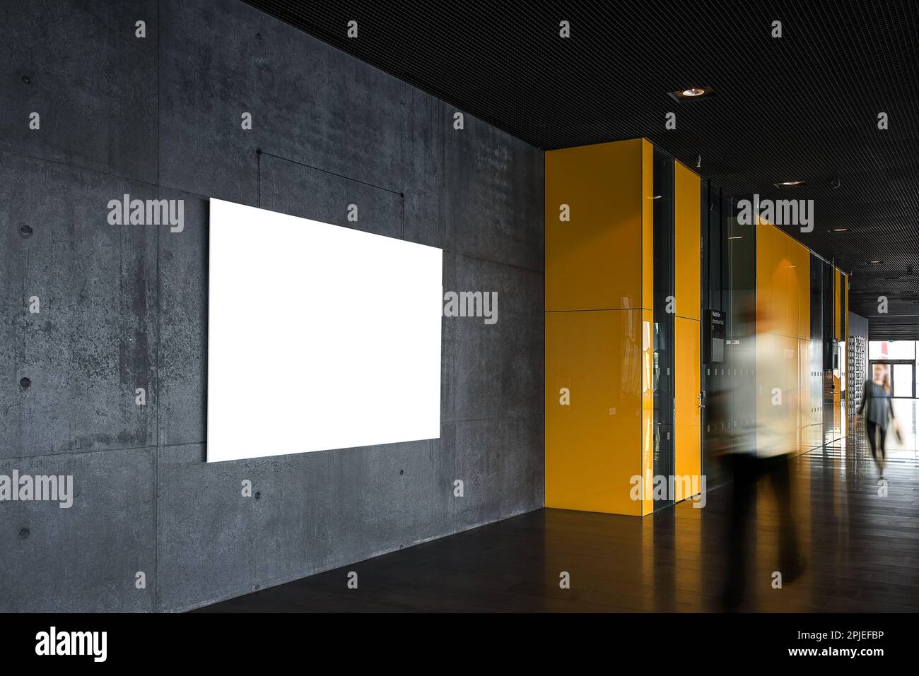 Poster Exhibition Gallery Mockups hall interior 3D Rendering Stock ...