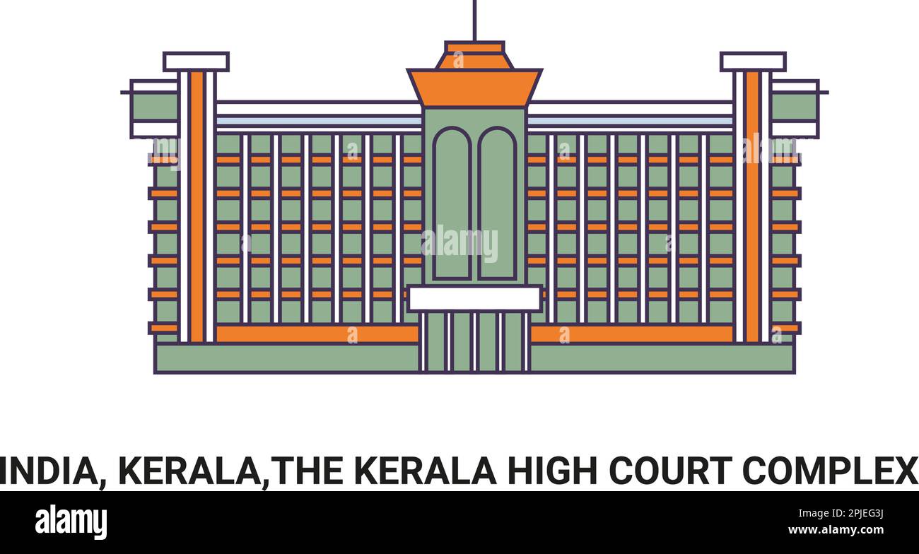 India, Kerala,The Kerala High Court Complex, travel landmark vector