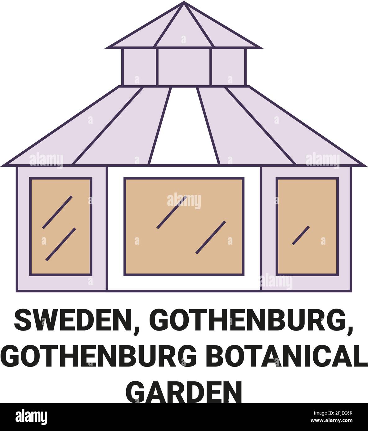 Sweden, Gothenburg, Gothenburg Botanical Garden travel landmark vector