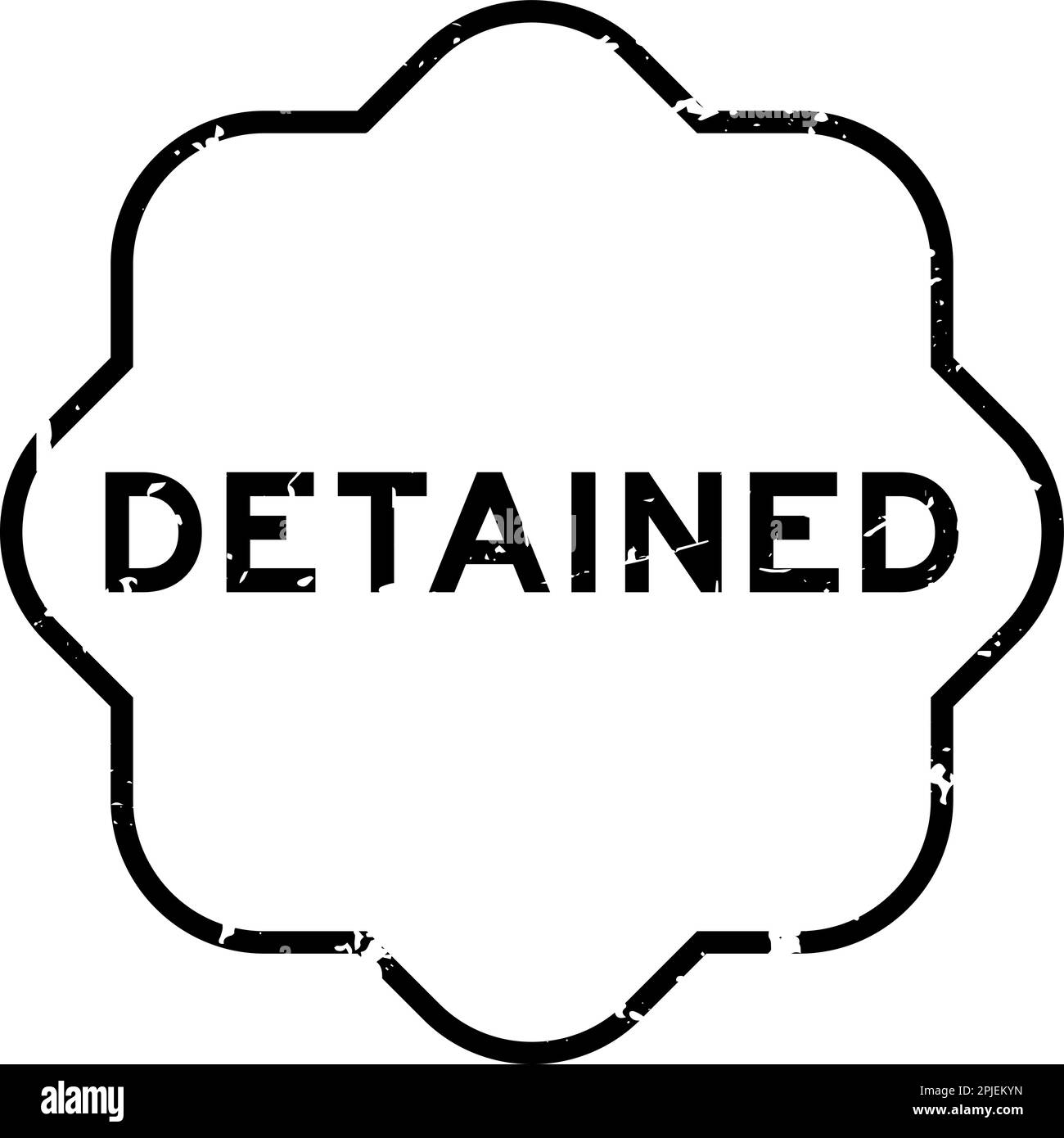 Grunge black word detained rubber seal stamp on wthie background Stock Vector