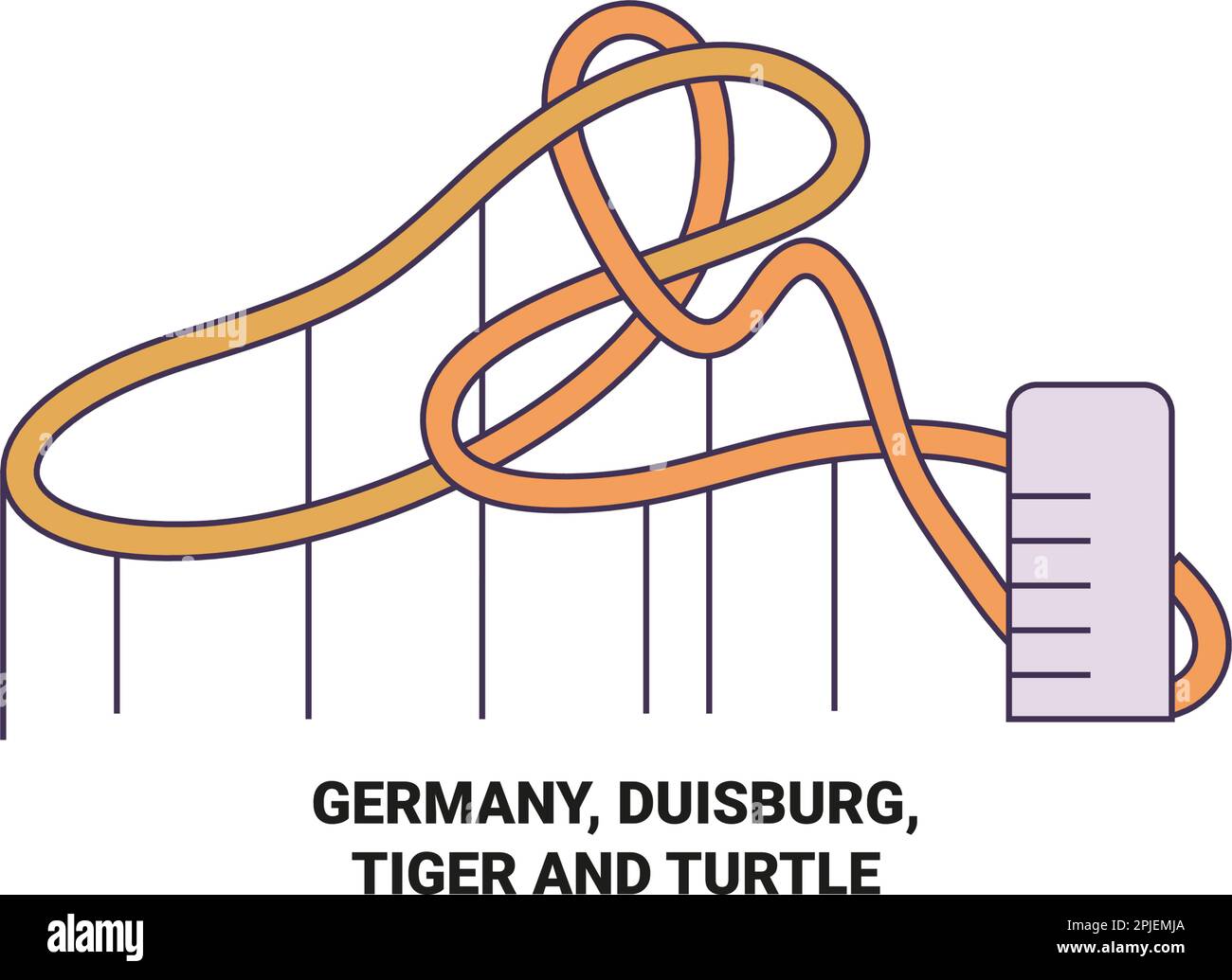 Germany duisburg tiger and turtle travel landmark vector illustration