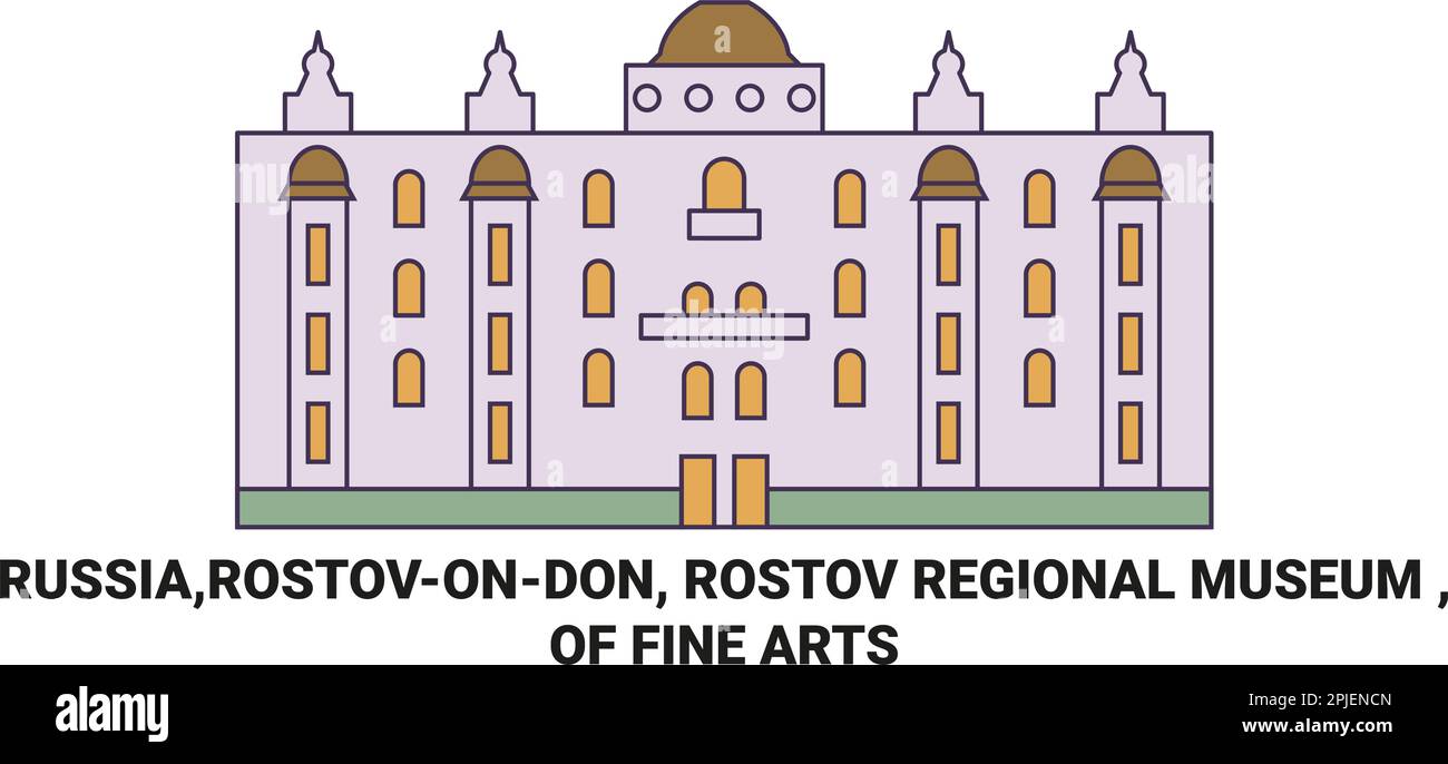 Russia,Rostovondon, Rostov Regional Museum , Of Fine Arts travel landmark vector illustration Stock Vector