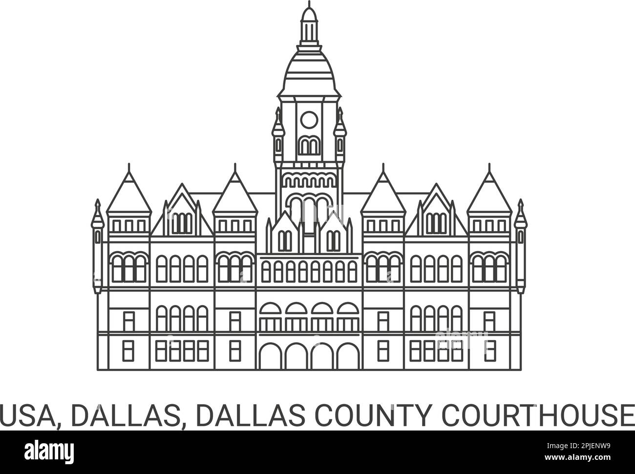 Usa, Dallas, Dallas County Courthouse, travel landmark vector