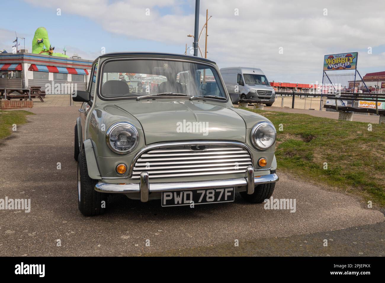 Morris Mini Cooper  Mk2 1967 parked at a local show in Norfolk Stock Photo