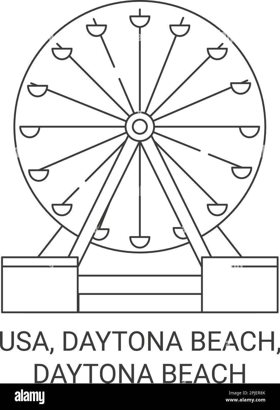 Usa, Daytona Beach, Daytona Beach travel landmark vector illustration