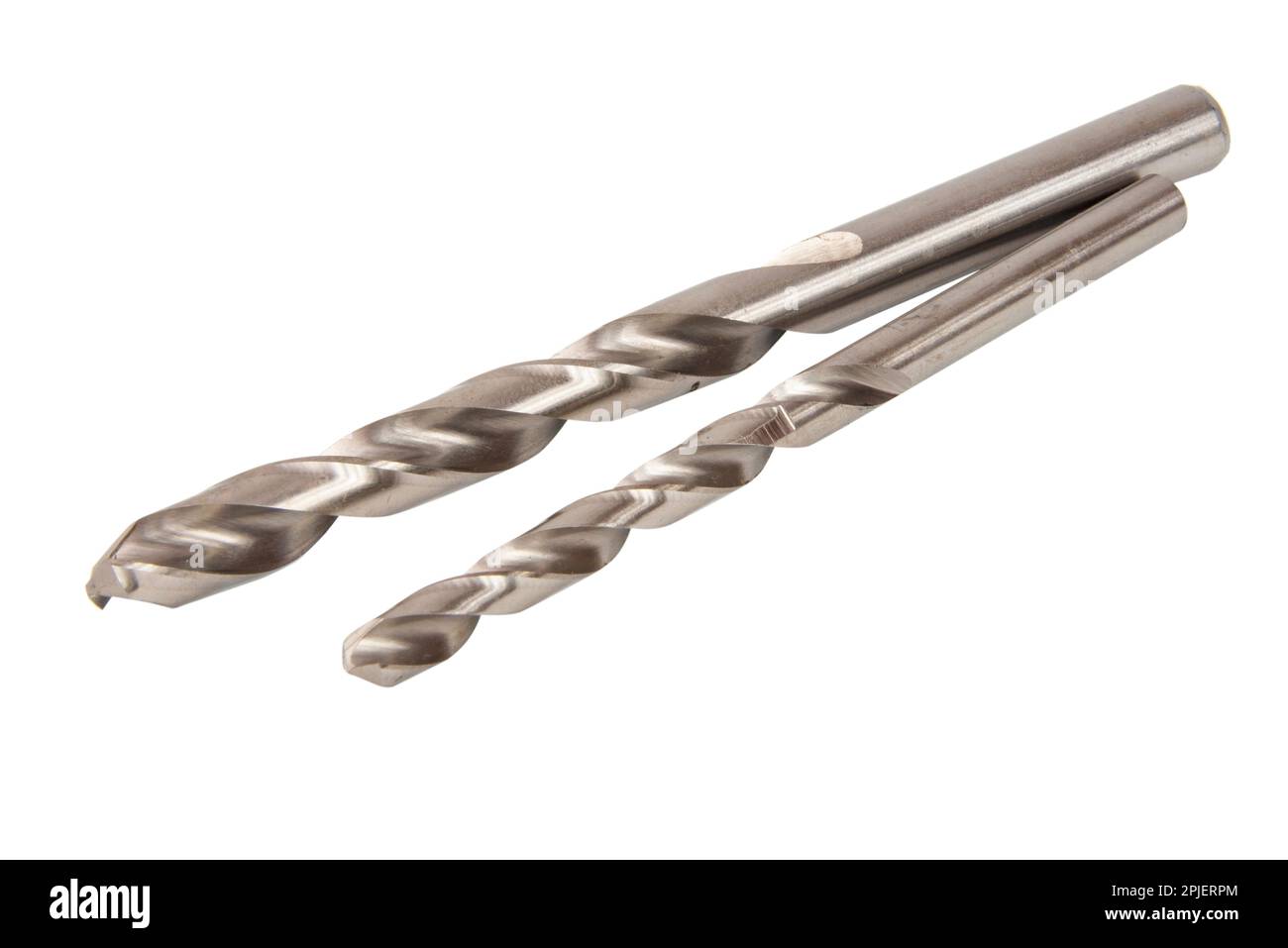 Drill bit. Stainless steel drill bit on a white background (with