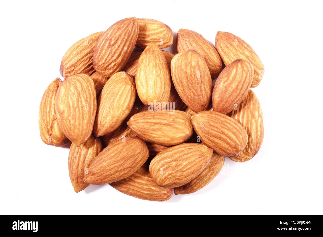 almond on white background badam Stock Photo