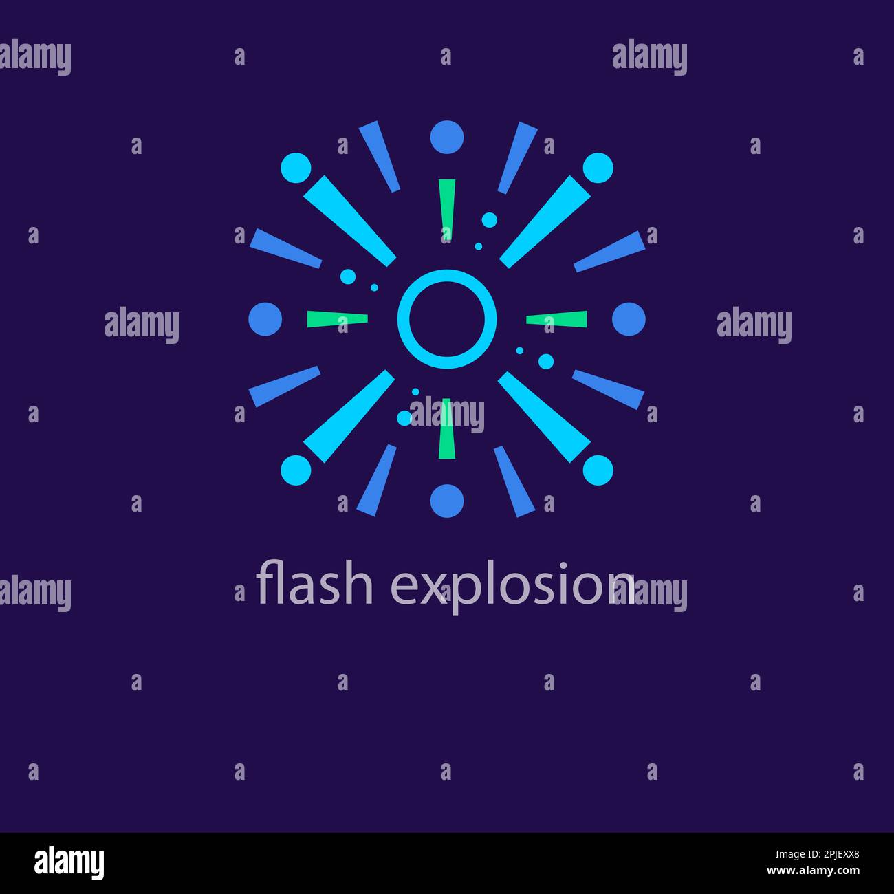 Flash explosion logo. Starburst Round Logo. Circular Design element. Abstract Geometric star rays. Stock Vector