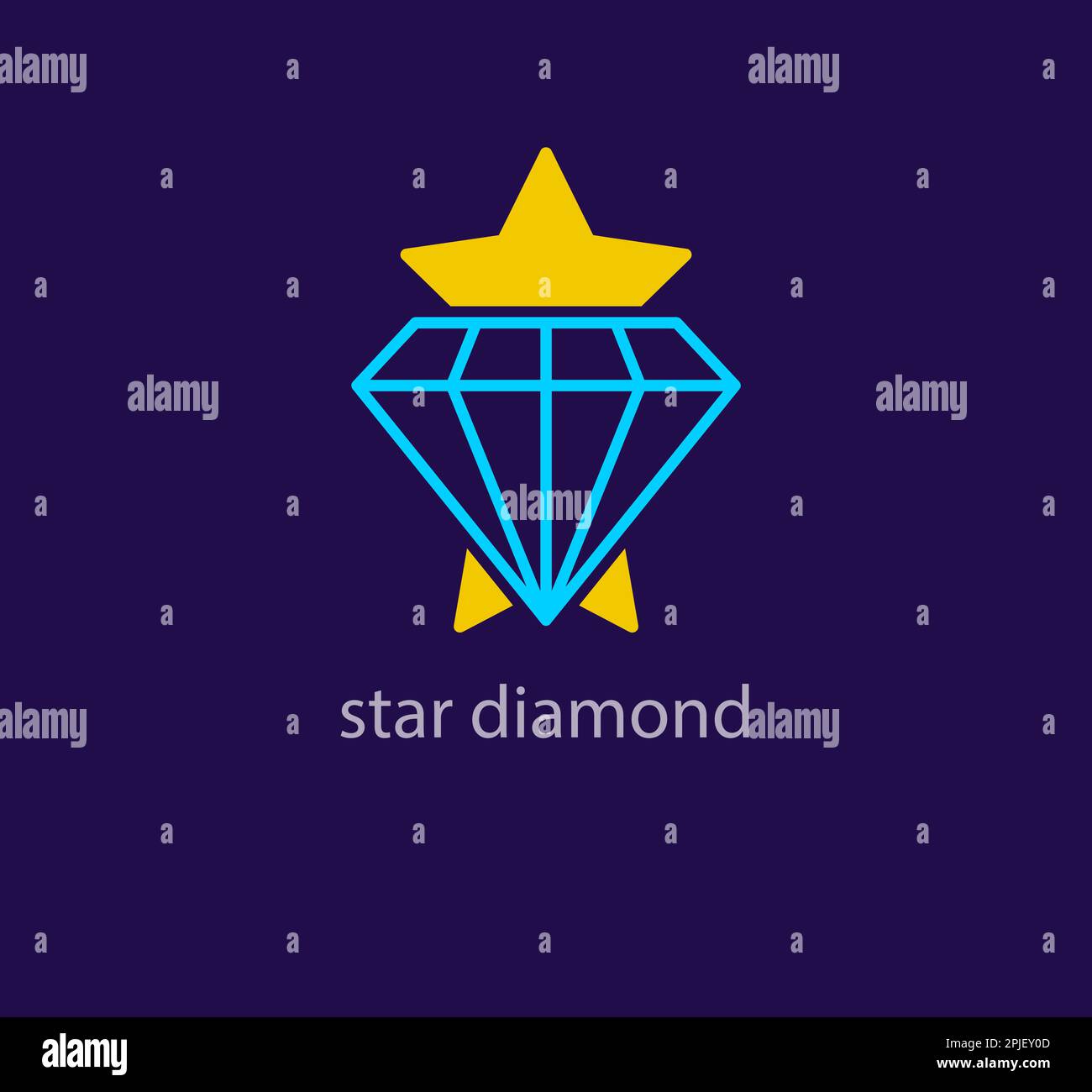 Unique star diamond logo. Modern design color. Starry gemstone logo template. vector. Stock Vector
