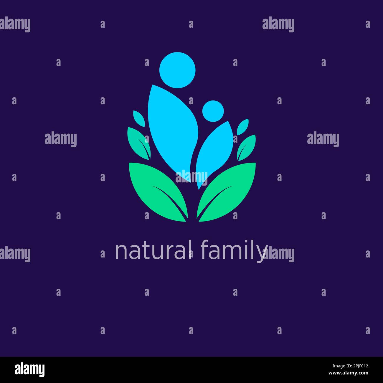 Creative natural family logo design. Modern design color. Organic lifestyle logo template. vector. Stock Vector