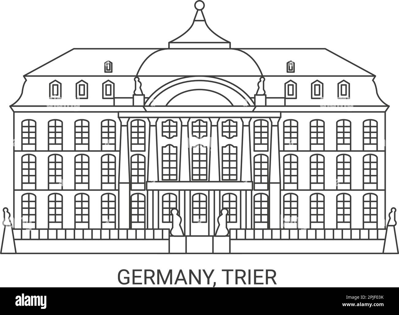 Germany, Trier travel landmark vector illustration Stock Vector