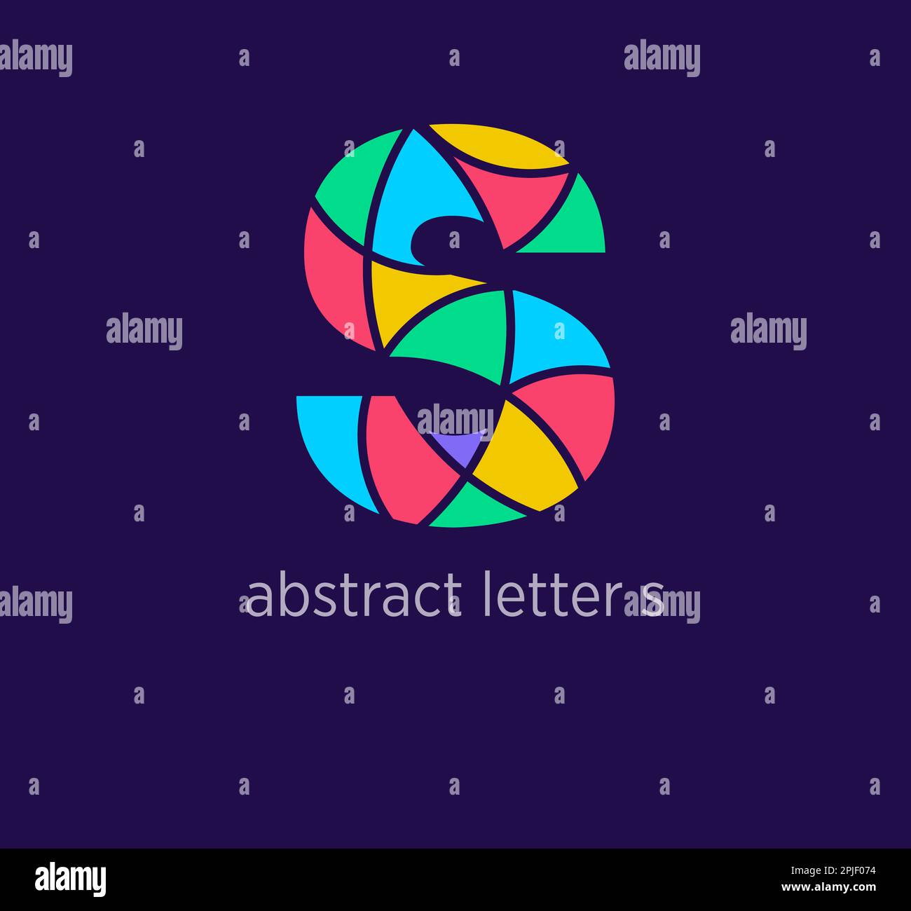 Modern abstract letter s logo icon. Unique mosaic design color transitions. Colorful letter s template. vector. Stock Vector