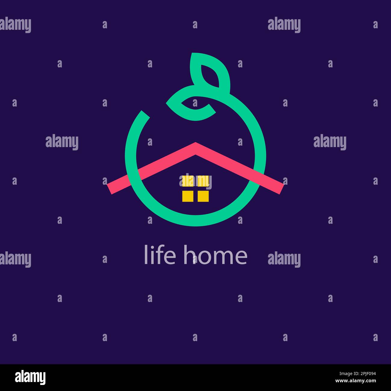 Clean energy life home logo. Unique color transitions. Life house cycle logo template. vector Stock Vector