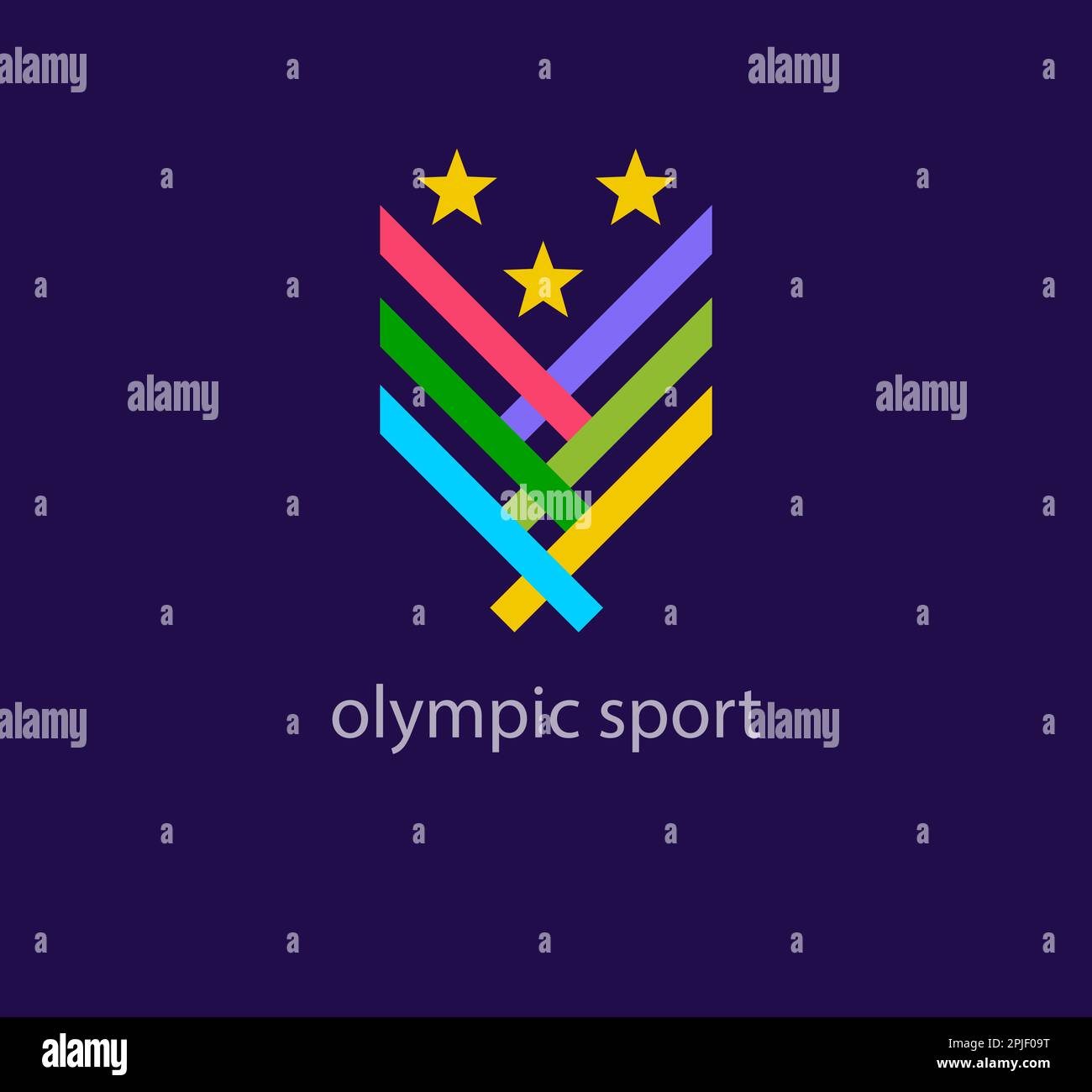 Olympic sport lines logo. Modern linear and star design. logo template. Elegant, luxury, premium vector Stock Vector
