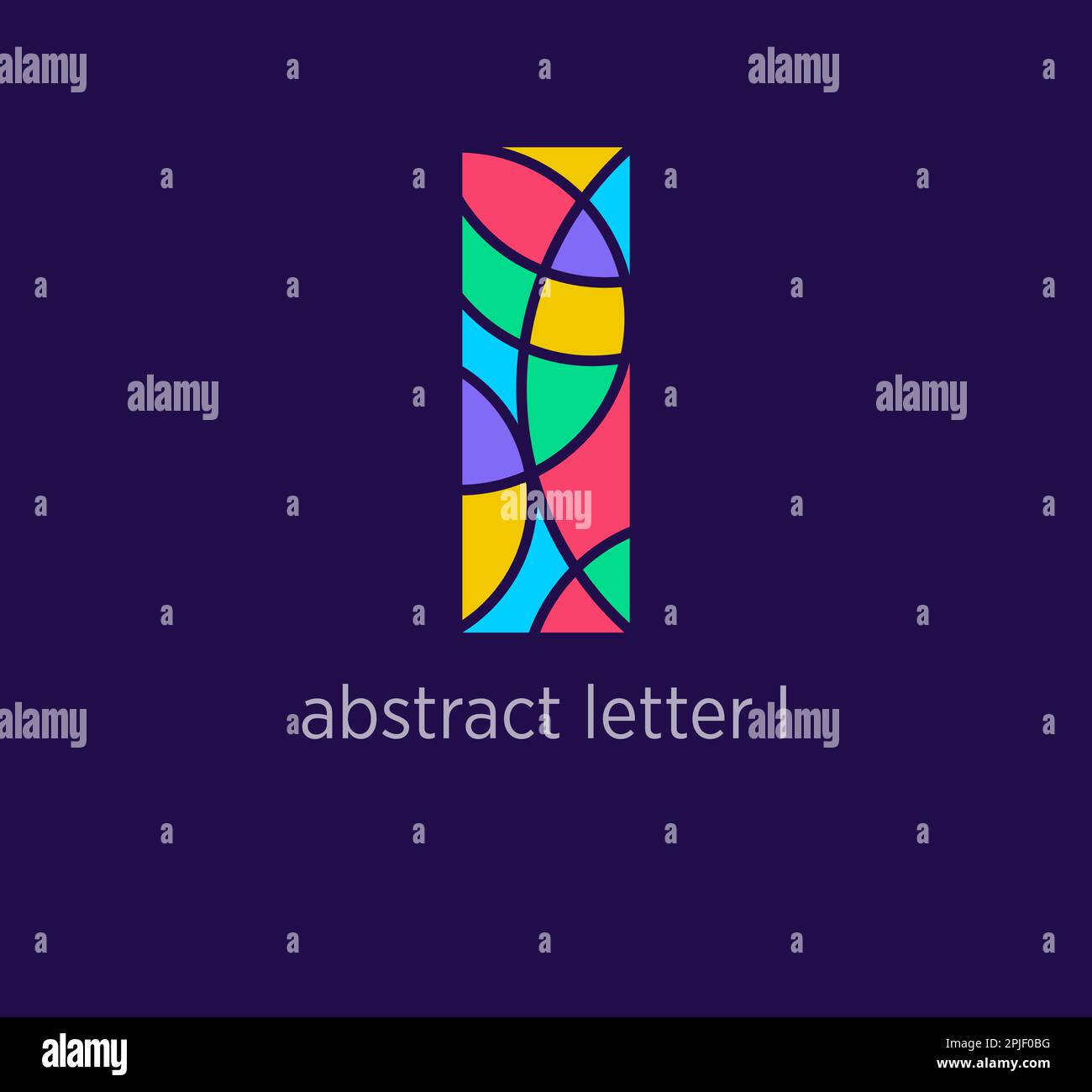 Modern abstract letter i logo icon. Unique mosaic design color transitions. Colorful letter i template. vector. Stock Vector