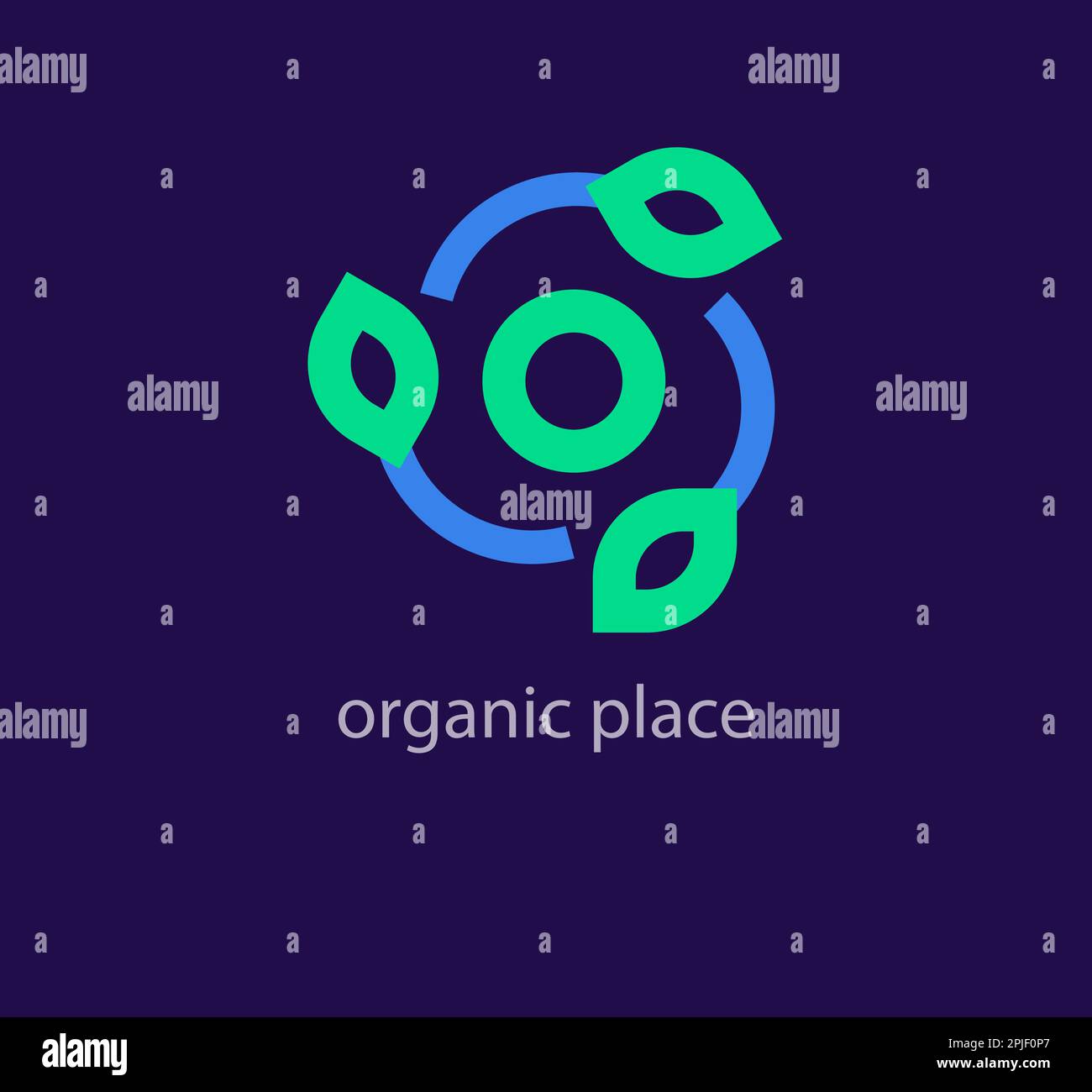 Cyclic organic leaf life center logo. Landscape design, garden, Plant, nature and ecology vector logo. Stock Vector