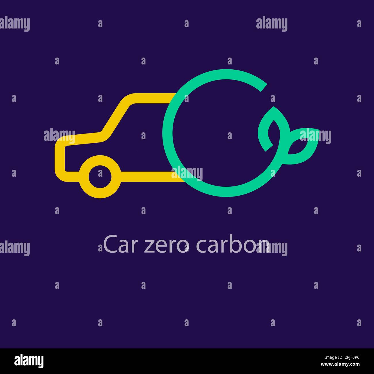 Car zero carbon logo. Unique color transitions. Emission free car concept logo template. vector Stock Vector