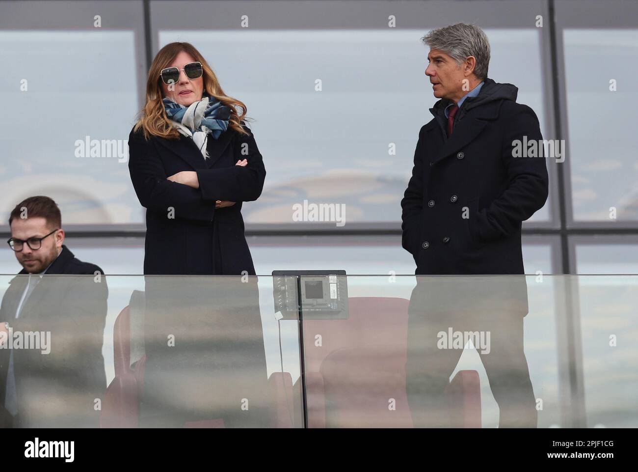 London, UK. 2nd Apr, 2023. West Ham United vice-chair Karren Brady (l) during the Premier League match at the London Stadium, London. Picture credit should read: David Klein/Sportimage Credit: Sportimage/Alamy Live News Stock Photo