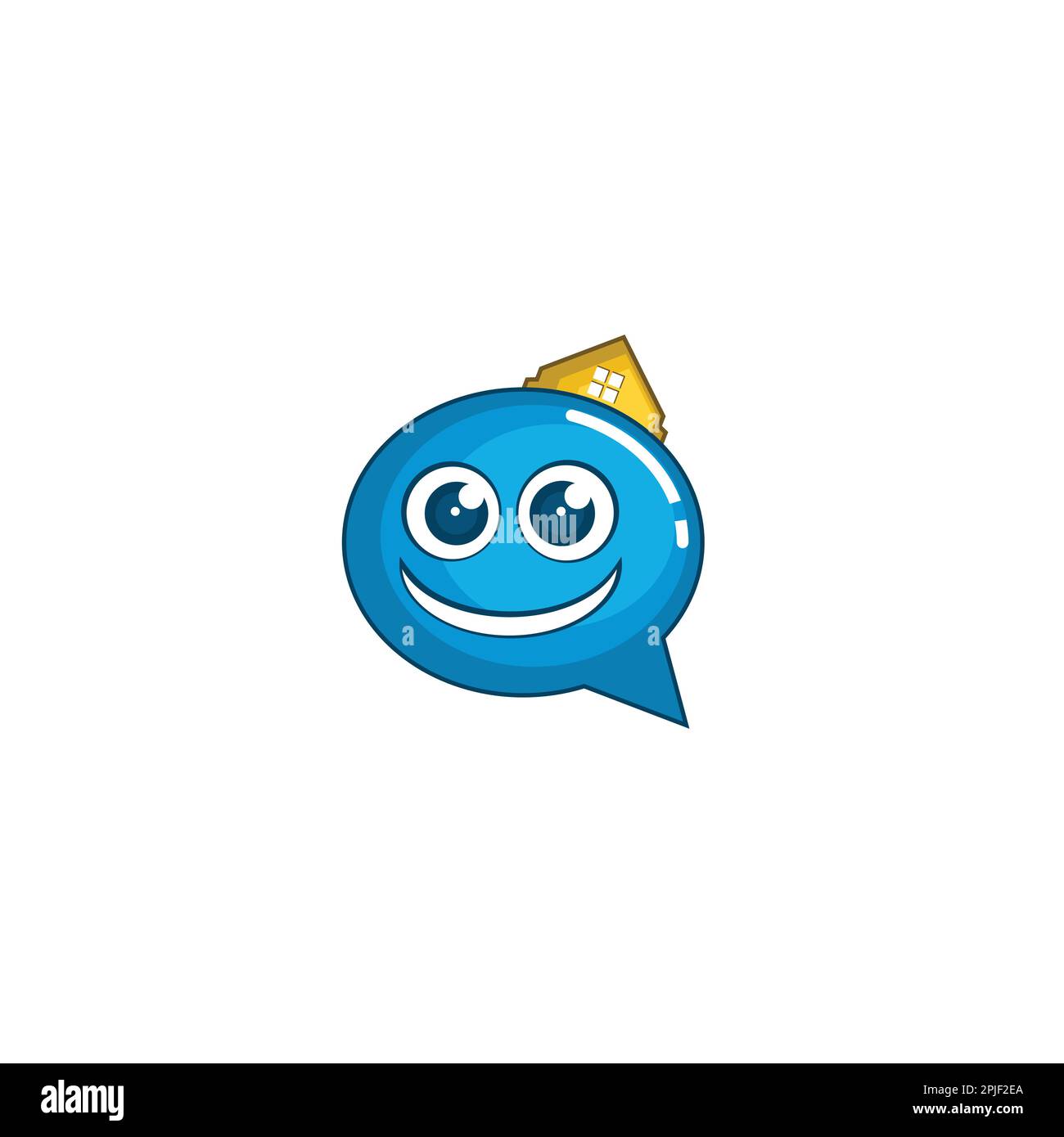 Chat Bubble and House logo or icon design Stock Vector