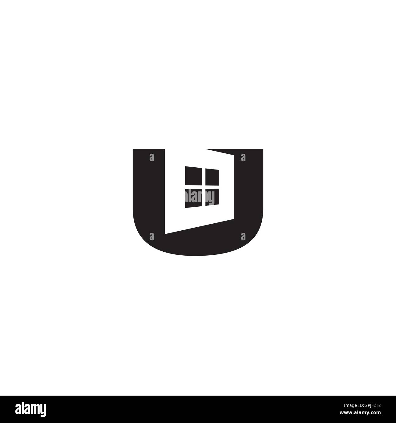 Letter U and Window logo or icon design Stock Vector