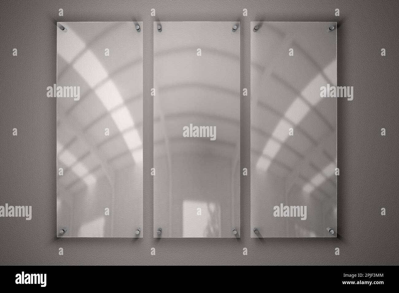 Sleek and Professional Plexiglass Name Plates on Grey Background Stock Photo Alamy