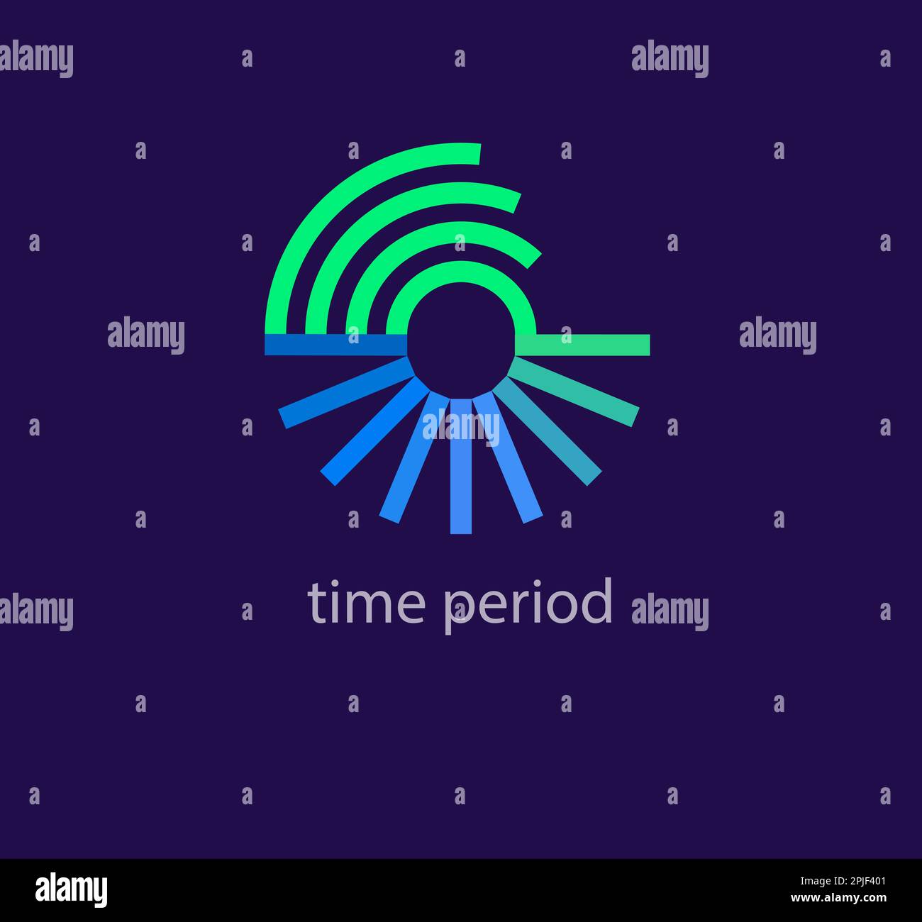 Modern time period lines logo. Unique color transitions. Geometric concentric line logo template. vector Stock Vector