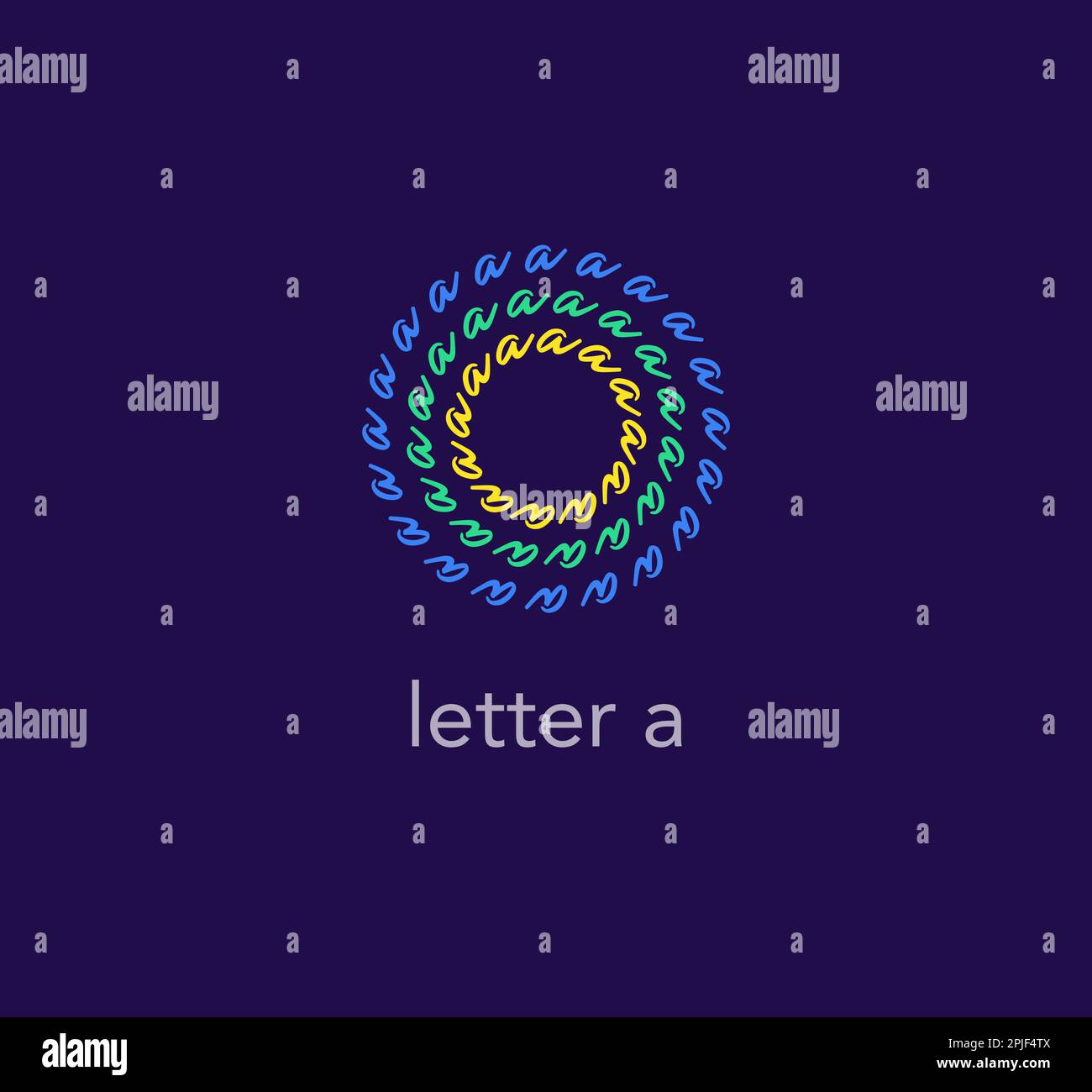 Cyclic letter a. Color that pops out. Eye-like circular motion. unique