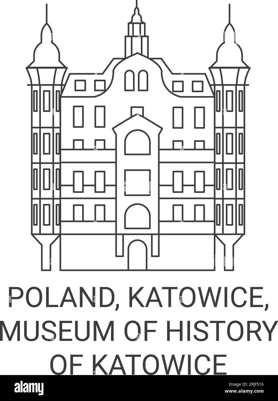 Poland, Katowice, Museum Of History Of Katowice travel landmark vector illustration Stock Vector