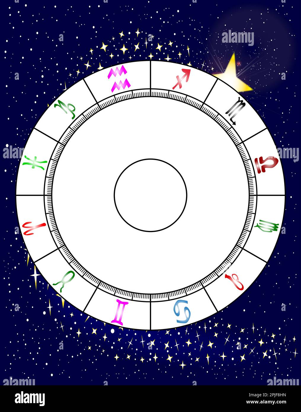 A blank astrology chart over a stary background Stock Photo - Alamy
