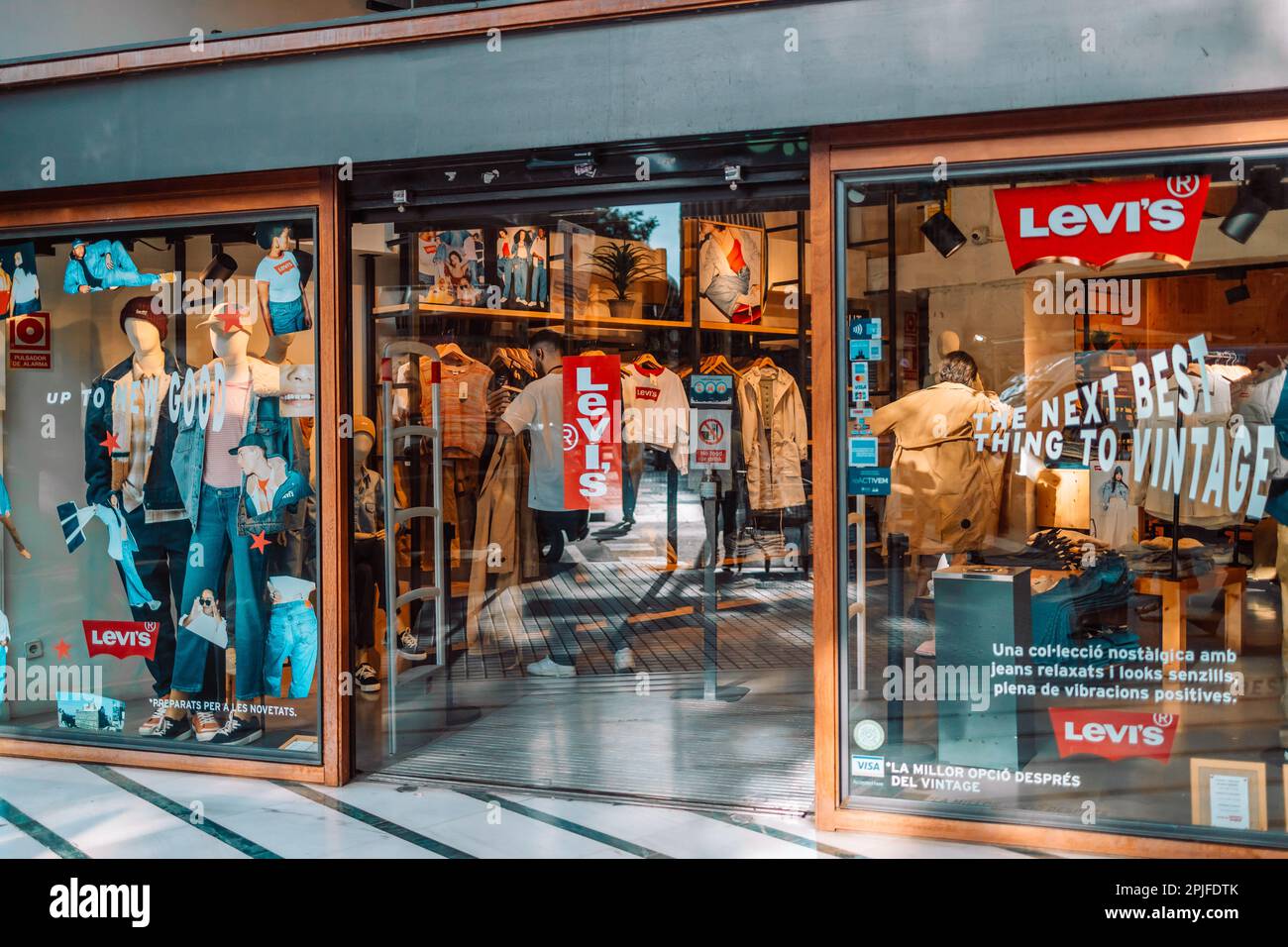 Barcelona, Spain - 13 October, 2022: The Levis Levi Jeans Store. Levi ...