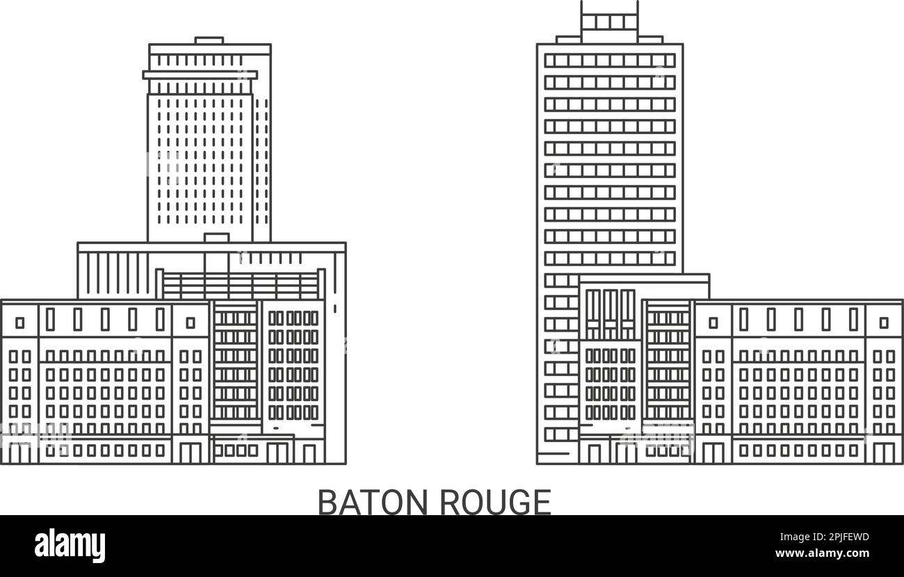 Usa, Baton Rouge travel landmark vector illustration Stock Vector